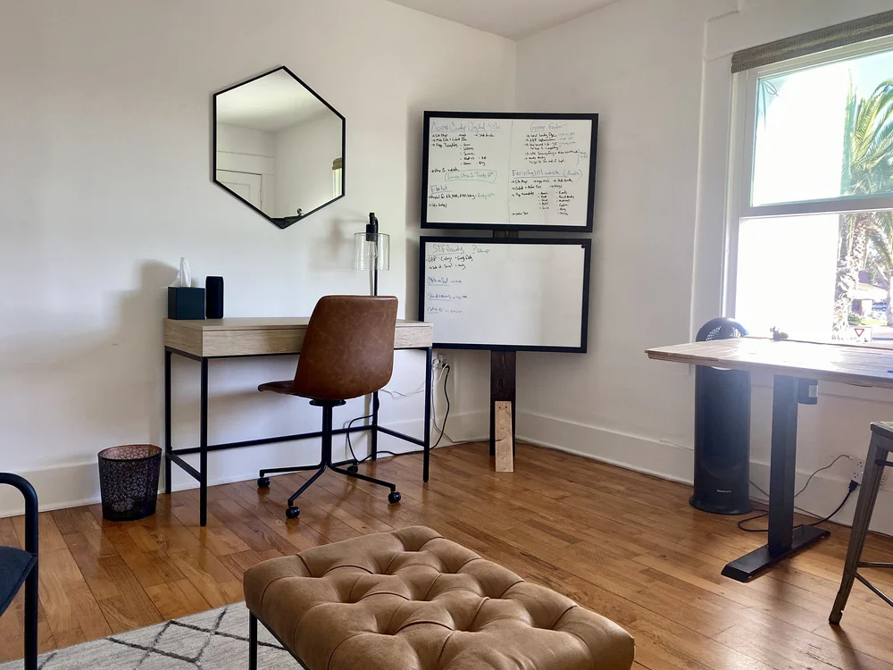 Home office with a desk and office chair